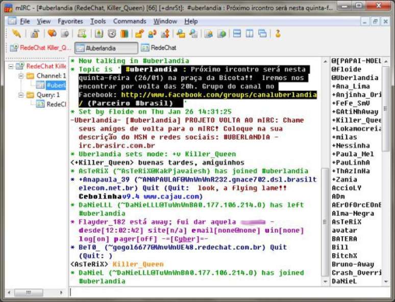 O mIRC era um dos principais apps para bater-papo (Imagem: Luciana Zaramela/Canaltech)