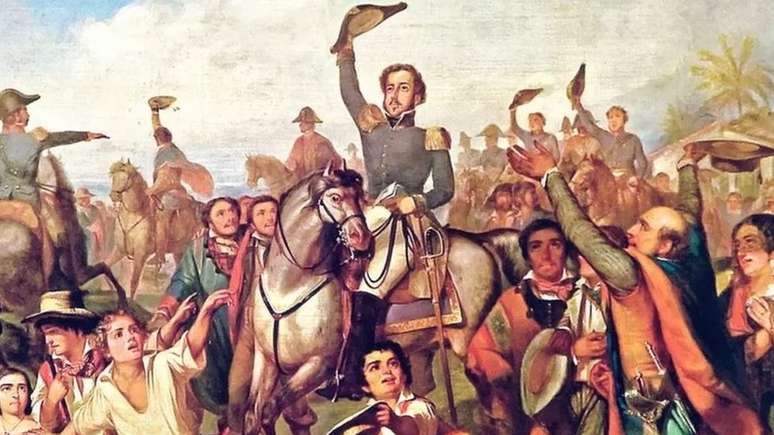 Quadro de Fran&ccedil;ois-Ren&eacute; Moreaux que retrata a proclama&ccedil;&atilde;o da independ&ecirc;ncia brasileira