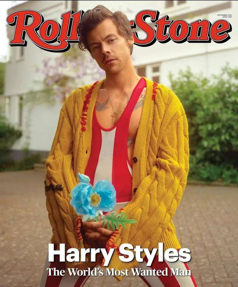 O cantor Harry Styles na capa dos meses de setembro e outubro da revista Rolling Stone