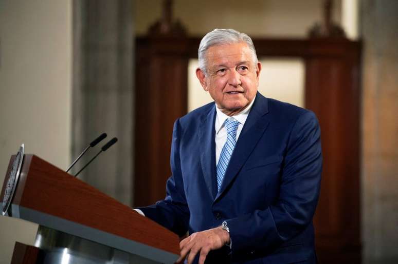 Presidente mexicano, Andres Manuel Lopez Obrador, durante coletiva de imprensa, no Palácio Nacional, na Cidade do México, México
21/07/2022 Presidência do México/Disponibilizada via REUTERS