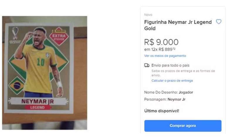 Figurinhas de Neymar perdem valor após custarem quase R$ 10 mil