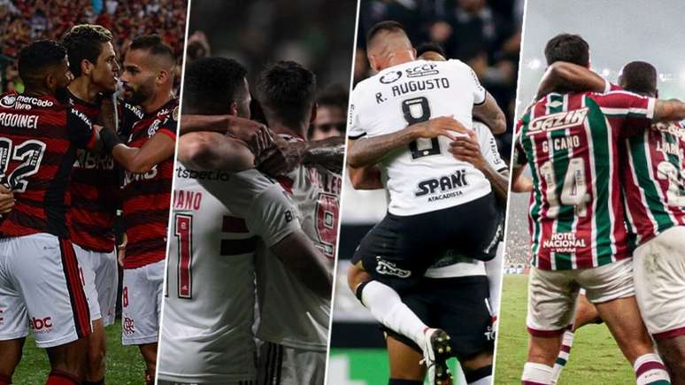 Fotos: Marcelo Cortes/Flamengo, Rubens Chiri/São Paulo, Agência Corinthians e Marcelo Gonçalves/Fluminense