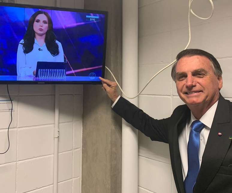 Bolsonaro nos bastidores da TV Globo