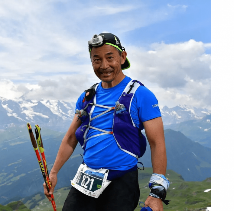 Orlando Yamanaka, de 59 anos, a "Enciclopédia da Ultramaratona". (Reprodução)
