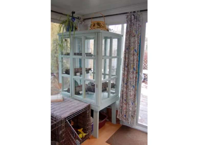 Estufa interna de porta-retratos reciclados