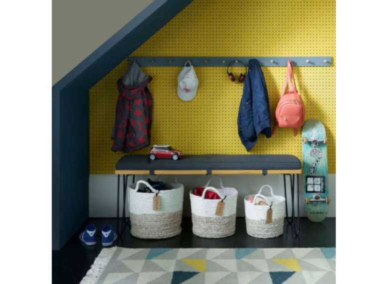 Adicione um design divertido ao hall de entrada