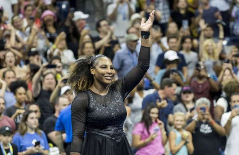 Serena Williams durante sua partida pelo US Open