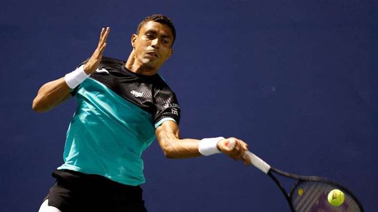 Thiago Monteiro eliminou o eslovaco Alex Molcan no US Open (Jared C. Tilton / AFP)