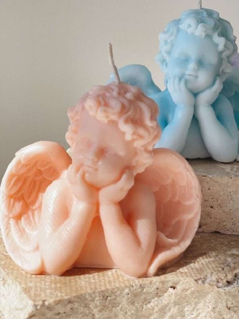 18. Como fazer velas: modelo de velas angelicais. Fonte: Rose A