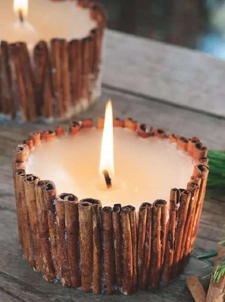 47. Como fazer velas com canela. Fonte: Esprit D&acute;lci Magazine
