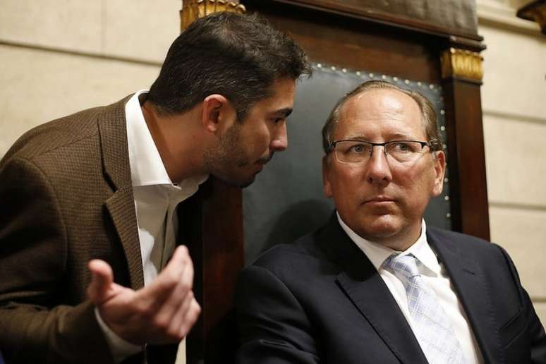 Thairo Arruda com John Textor, dono da SAF Botafogo (Foto: Vítor Silva/Botafogo)