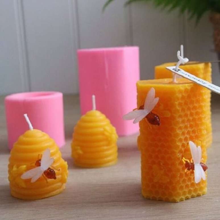 11. Velas decorativas que simulam colmeia de abelhas. Fonte: Etsy