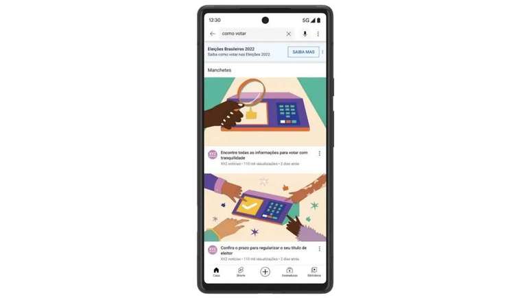 O painel "Como Votar" exibirá informações sobre como participar das eleições de forma segura (Imagem: Reprodução/Google)