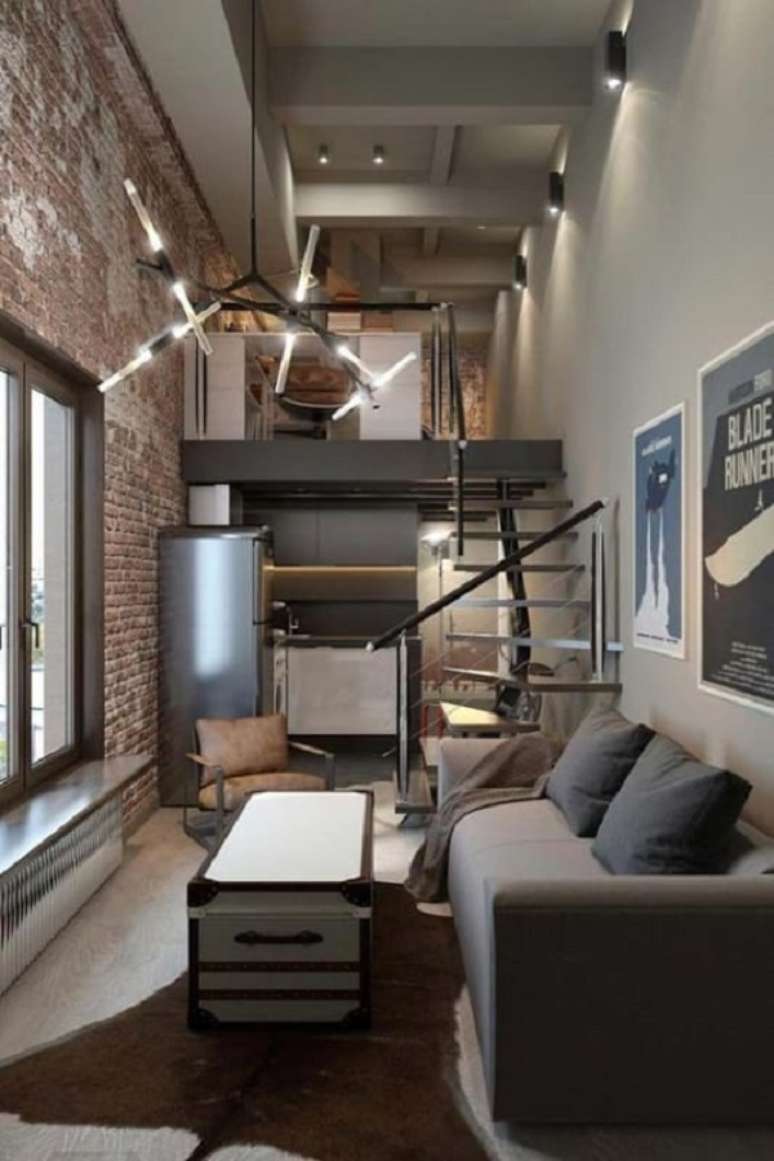 66. Sala industrial no loft pequeno &ndash; Foto Casa e Constru&ccedil;&atilde;o