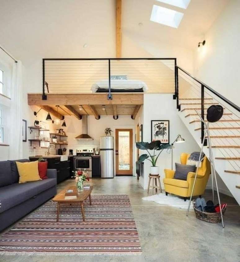 25. Loft pequeno com decora&ccedil;&atilde;o moderna &ndash; Foto Archdaily