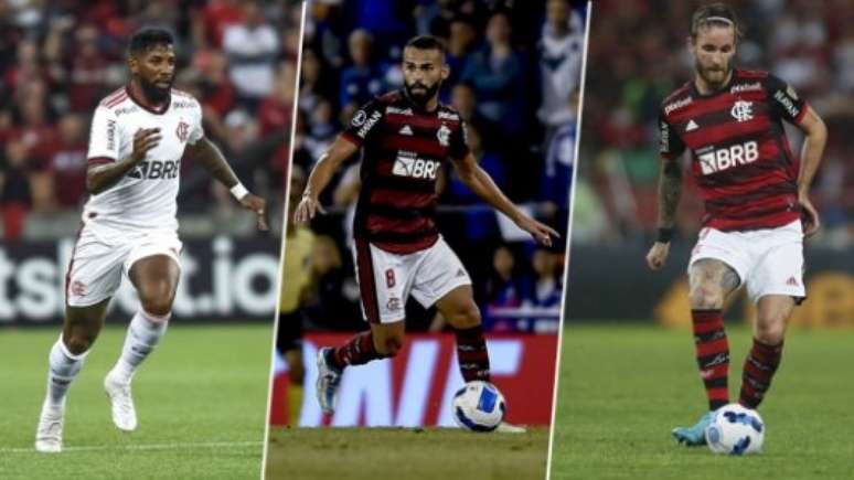 Trio cresceu de produção no Flamengo (Foto: Divulgação/Flamengo)