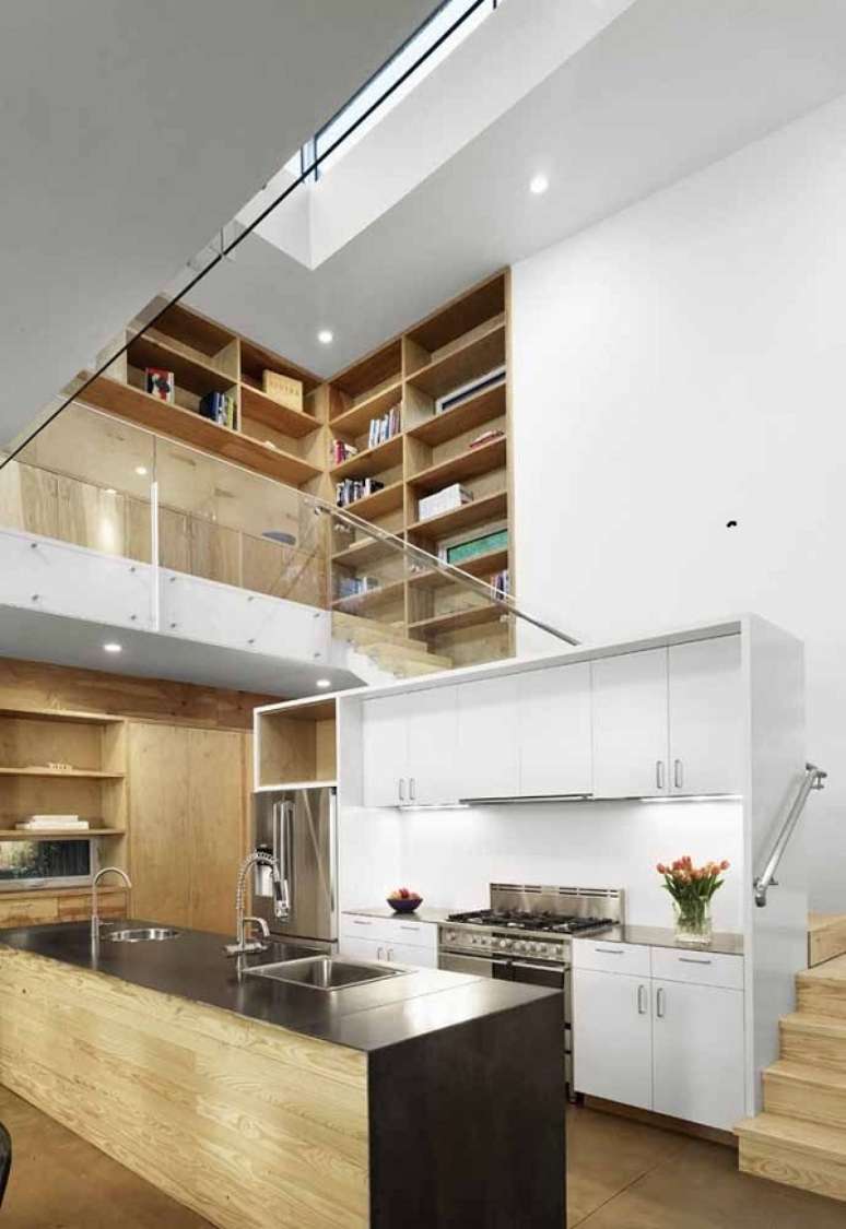 6. Loft pequeno com cozinha decorada &ndash; Foto Decor Facil