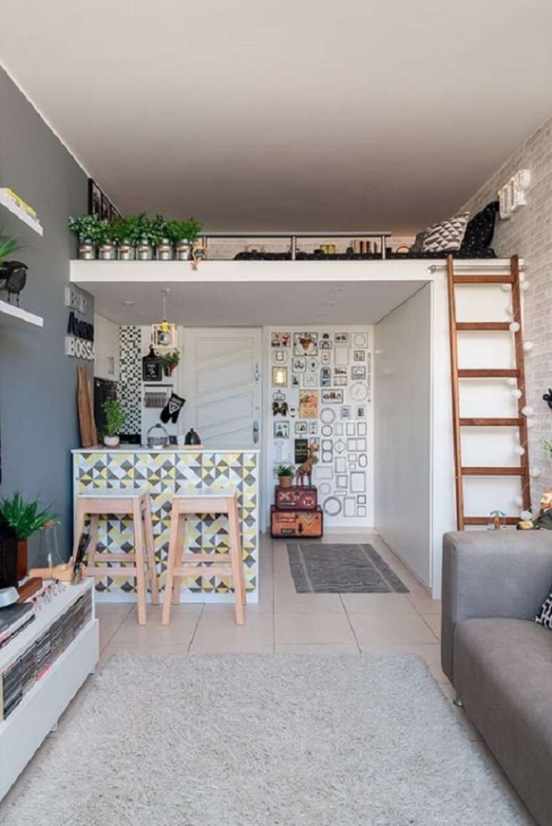 52. Loft pequeno no mezanino &ndash; Foto Casa e Constru&ccedil;&atilde;o