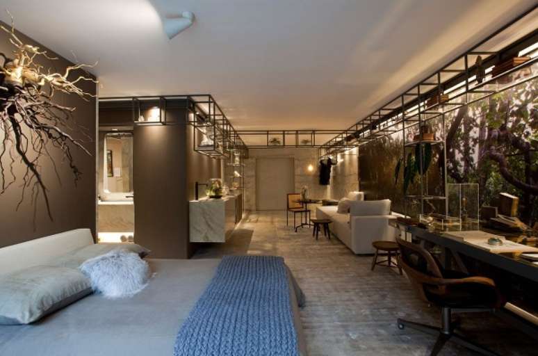 54. Loft pequeno para quarto com sala &ndash; Foto Sandra Moura