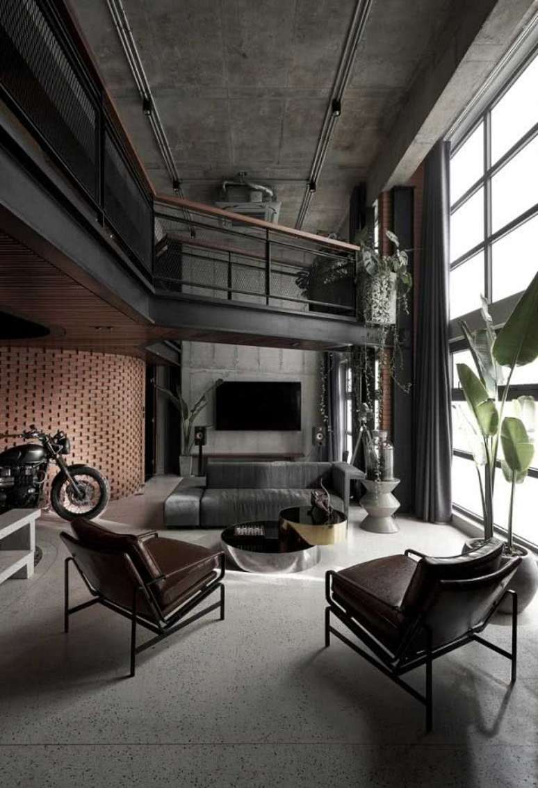 26. Loft pequeno com decora&ccedil;&atilde;o preta &ndash; Foto Decor Facil