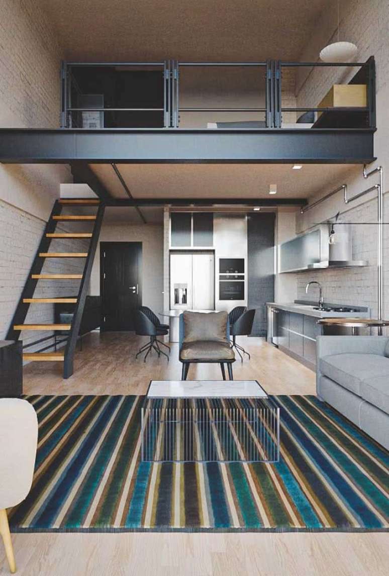 87. Decora&ccedil;&atilde;o estilo industrial para loft pequeno &ndash; Foto Decor Facil