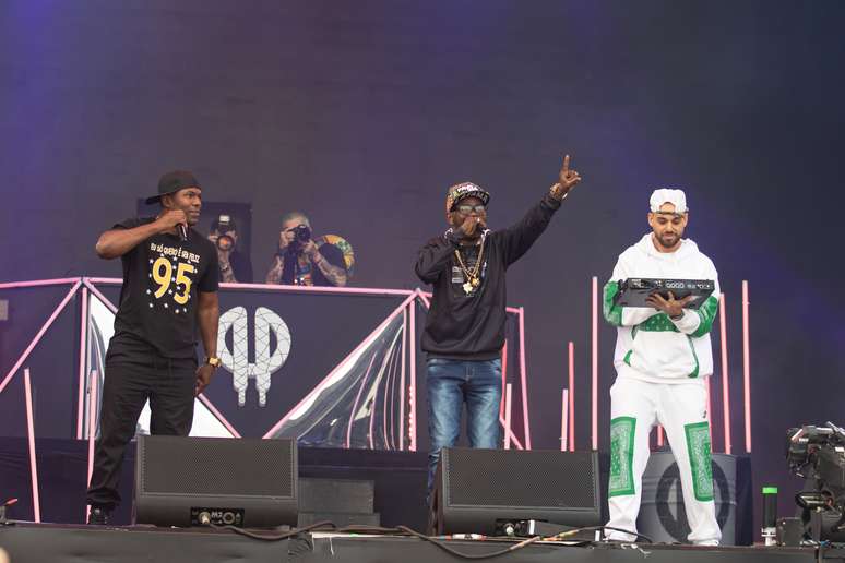 Papatinho com Cidinho e Doca no Palco Sunset durante o segundo dia do Rock in Rio neste sábado, 3