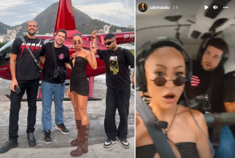 Sabrina Sato vai ao Rock in Rio de helicóptero 
