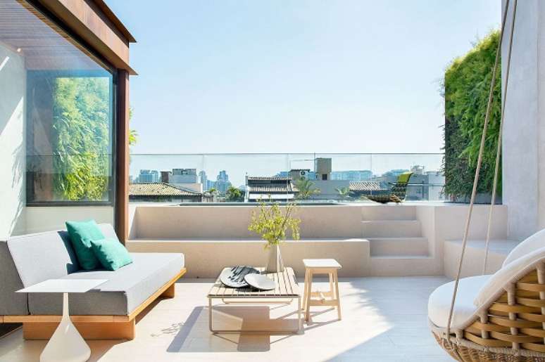 39. Decora&ccedil;&atilde;o clean de casa com terra&ccedil;o &ndash; Foto BC Arquitetos