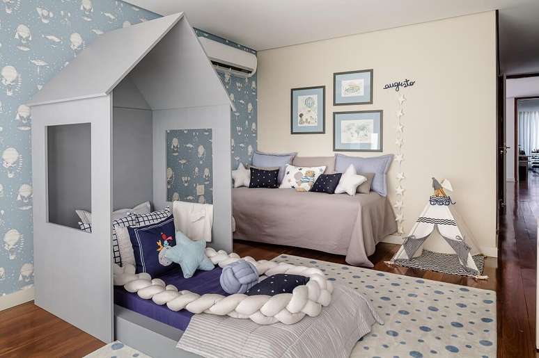 7. Cama montessoriana para quarto do primeiro filho do casal. Foto: Dhani Borges