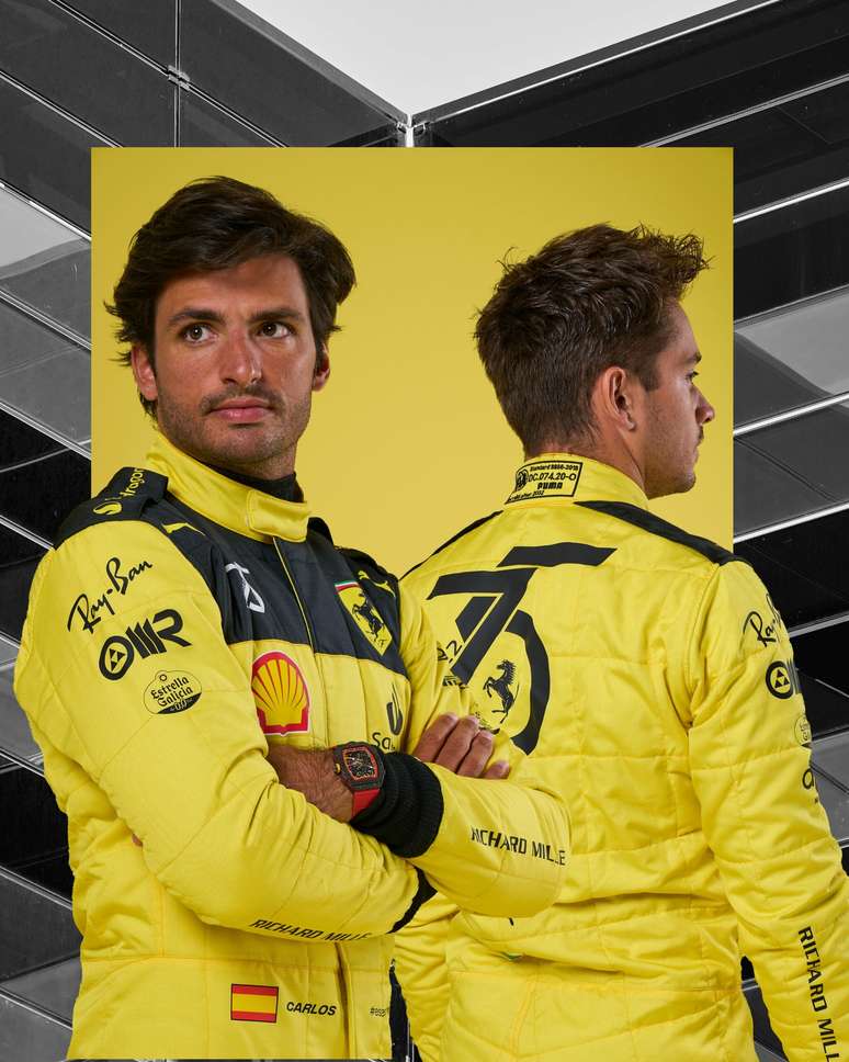 Carlos Sainz e Charles Leclerc também vão usar roupas amarelas no GP da Itália 