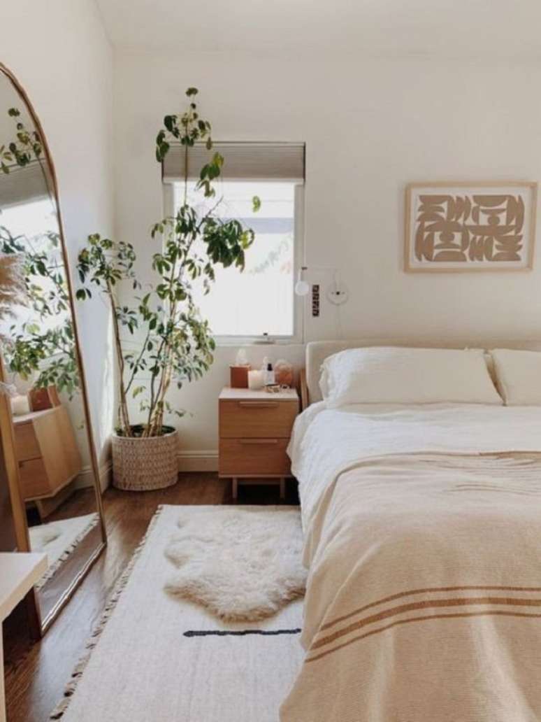 49. Quarto cor areia com decora&ccedil;&atilde;o escandinava &ndash; Foto Wevans