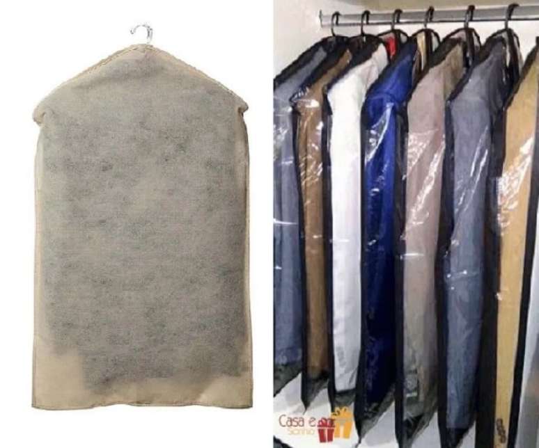 5. Organizador de guarda-roupa: modelo de capa para vestido ou terno. Fonte: Casa e Sonho