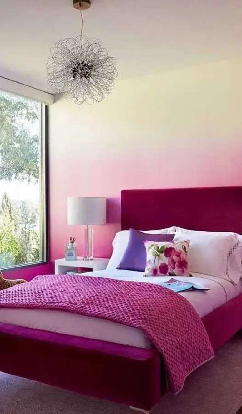 100. Quarto moderno com as paredes decoradas em degrad&ecirc; &ndash; Fonte: Truque de Mulher