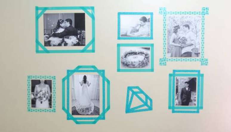 9. Paredes decoradas com fotos em molduras de fita. Fonte: Deccora
