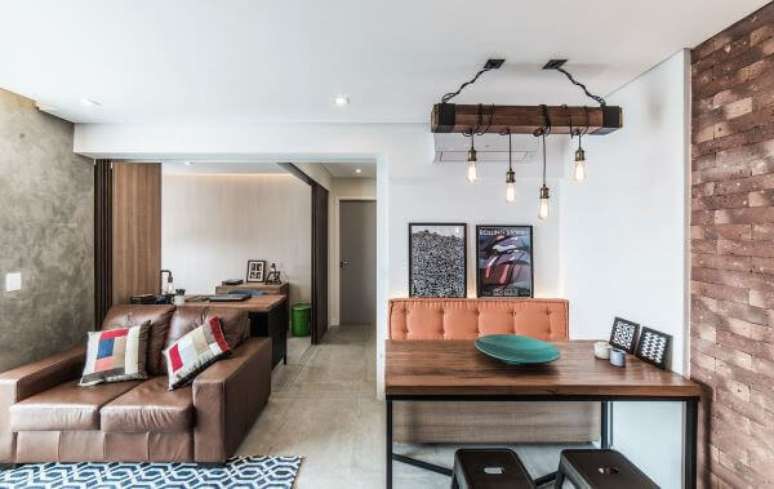 87. Paredes decoradas para sala de jantar integrada super moderna &ndash; Projeto: Pietro Terlizzi