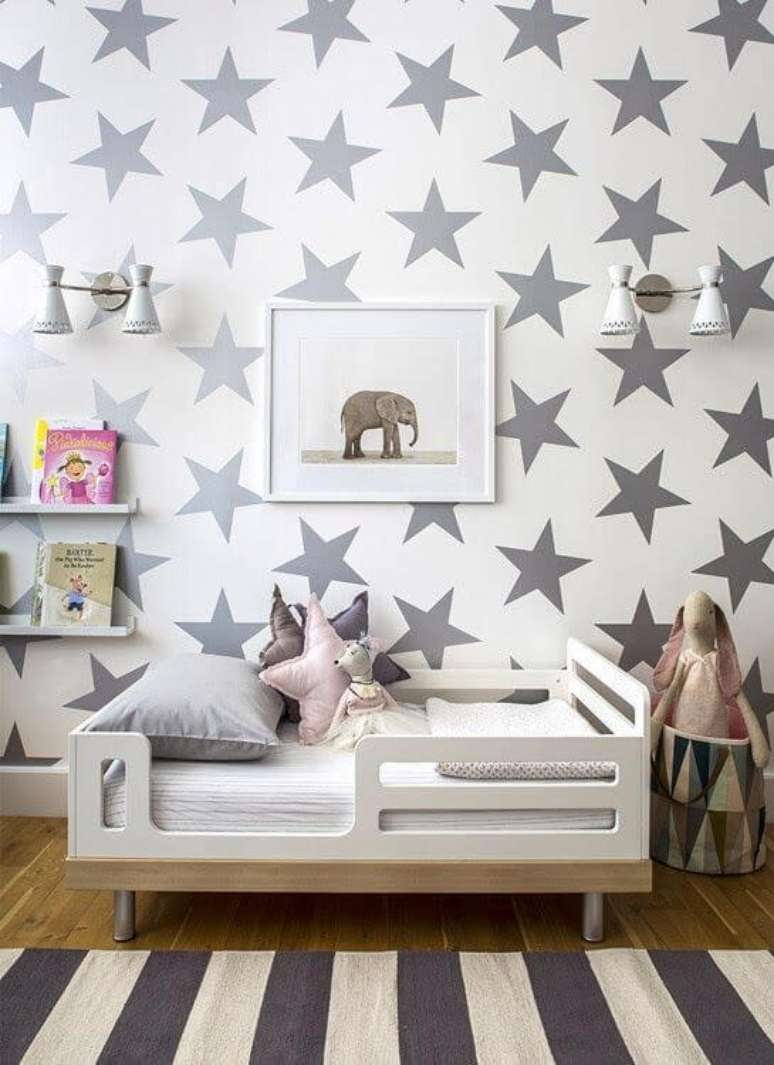 67. Papel de parede de estrela decorada &ndash; Foto: Dicas para mam&atilde;es