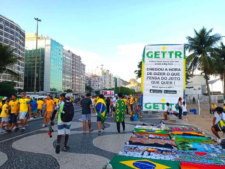 Totem infl&aacute;vel da Gettr/Paula Bianchi/Ag&ecirc;ncia P&uacute;blica