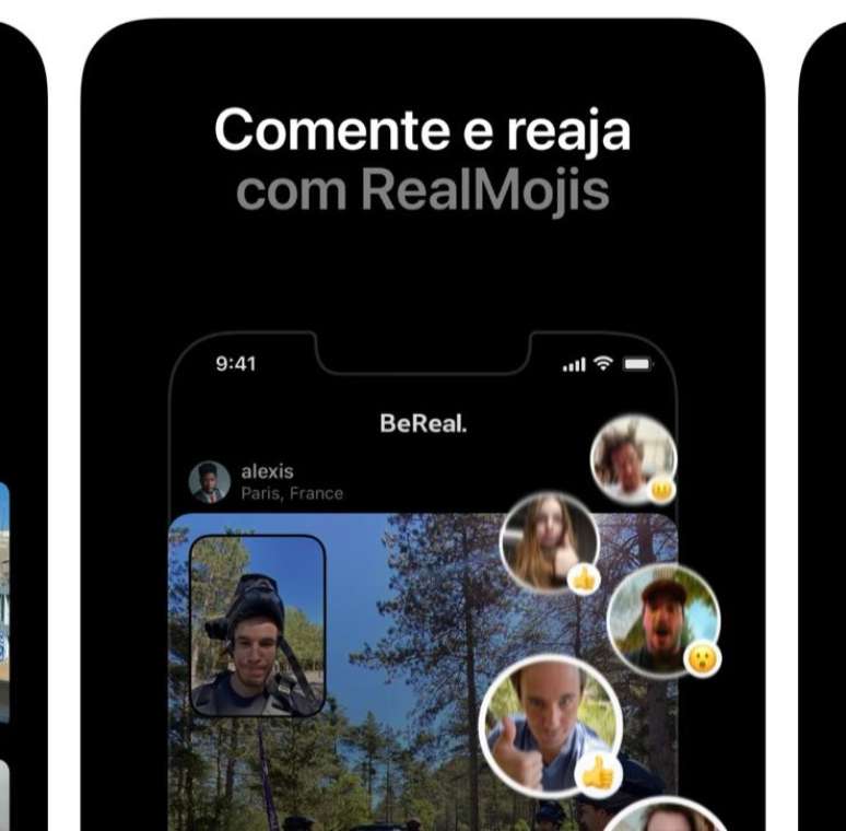 No BeReal, voc&ecirc; pode reagir com "RealMojis", que s&atilde;o selfies suas que representam cada emoji