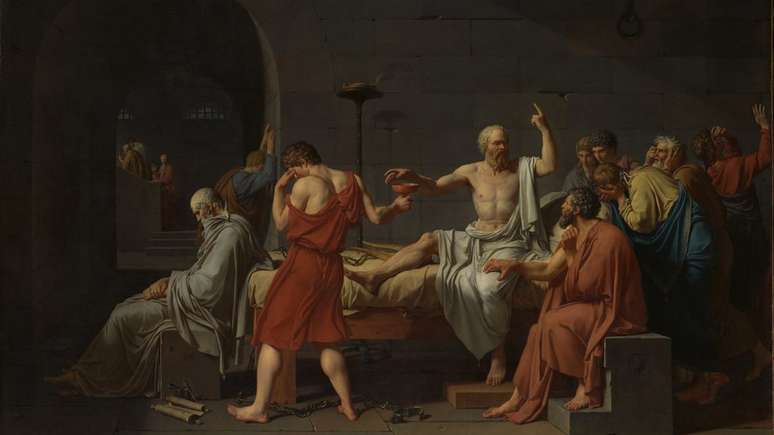 'A Morte de Sócrates', tela do francês Jacques Louis David, de 1787