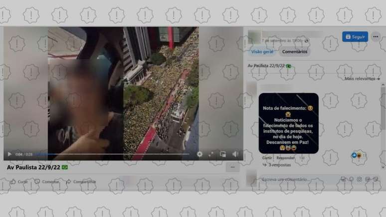 Posts difundem v&iacute;deo gravado na avenida Paulista em 7 de setembro de 2021, como se tivesse sido em 2022