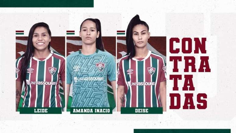 Trio de reforços do Fluminense para o time feminino (Foto: Divulgação/Fluminense)