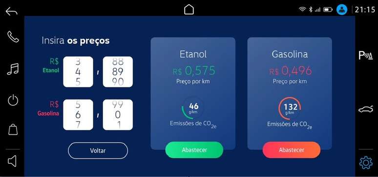 Calculadora digital mostra vantagens de abastecer com etanol