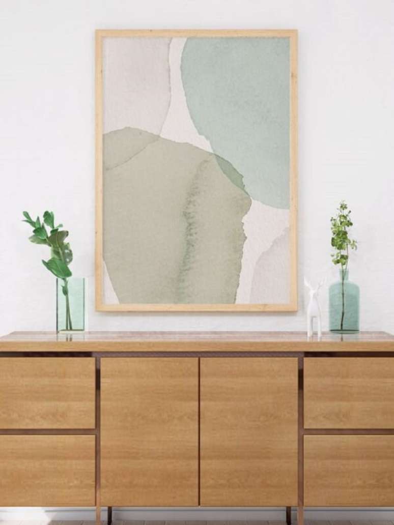 5. Quadro aquarela em verde e branco &ndash; Foto Top Quadros