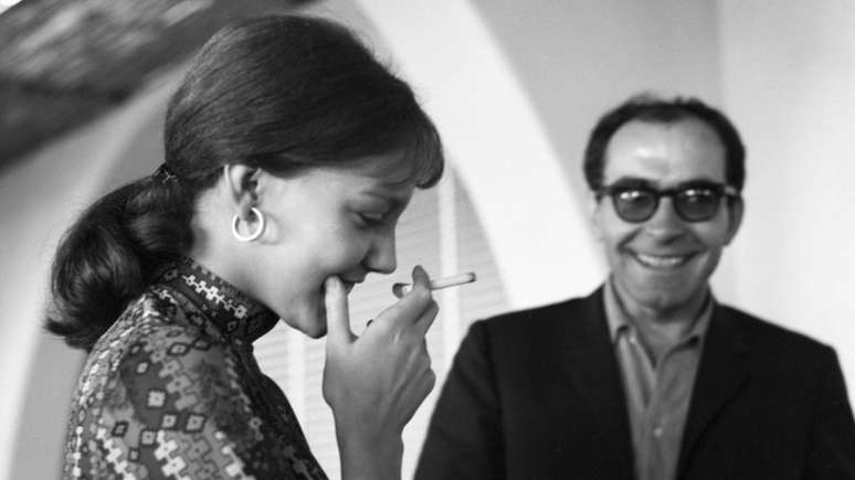 Godard com Anne Wiazemsky, sua ex-mulher e estrela de vários de seus filmes