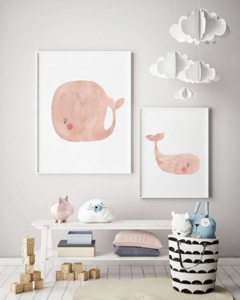 4. Quadro aquarela para quarto infantil moderno &ndash; Foto Etsy