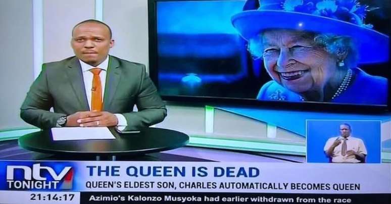 Legenda errada fez o público rir durante noticiário sobre a morte de Elizabeth