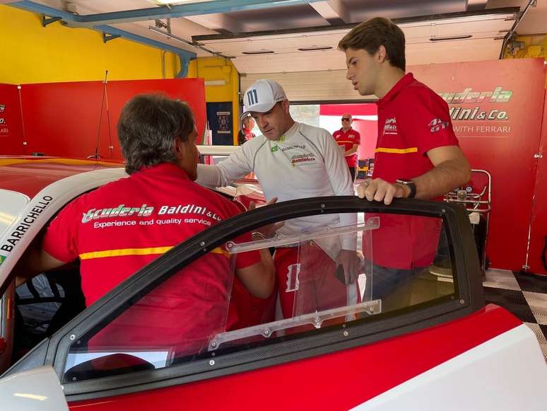 Barrichello e o filho Dudu em Vallelunga 