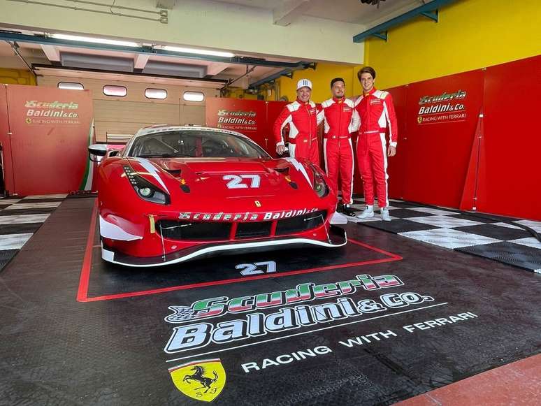 Rubens Barrichello, Giancarlo Fisichella e Dudu Barrichello nos testes em Vallelunga 