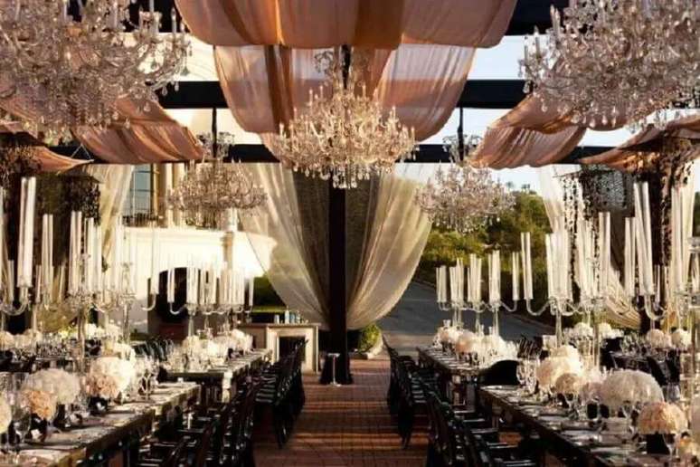 45. Decora&ccedil;&atilde;o de casamento sofisticado