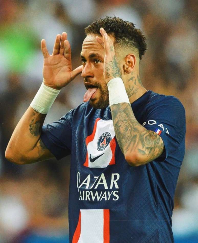 Neymar comemorou gol da vitória do PSG na Champions League com careta (Foto: Divulgação/ Instagram Neymar)